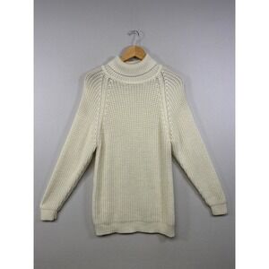 Vintage Coastal Mister Noah Womens Small Cream Turtleneck Chunky Knit Sweater
